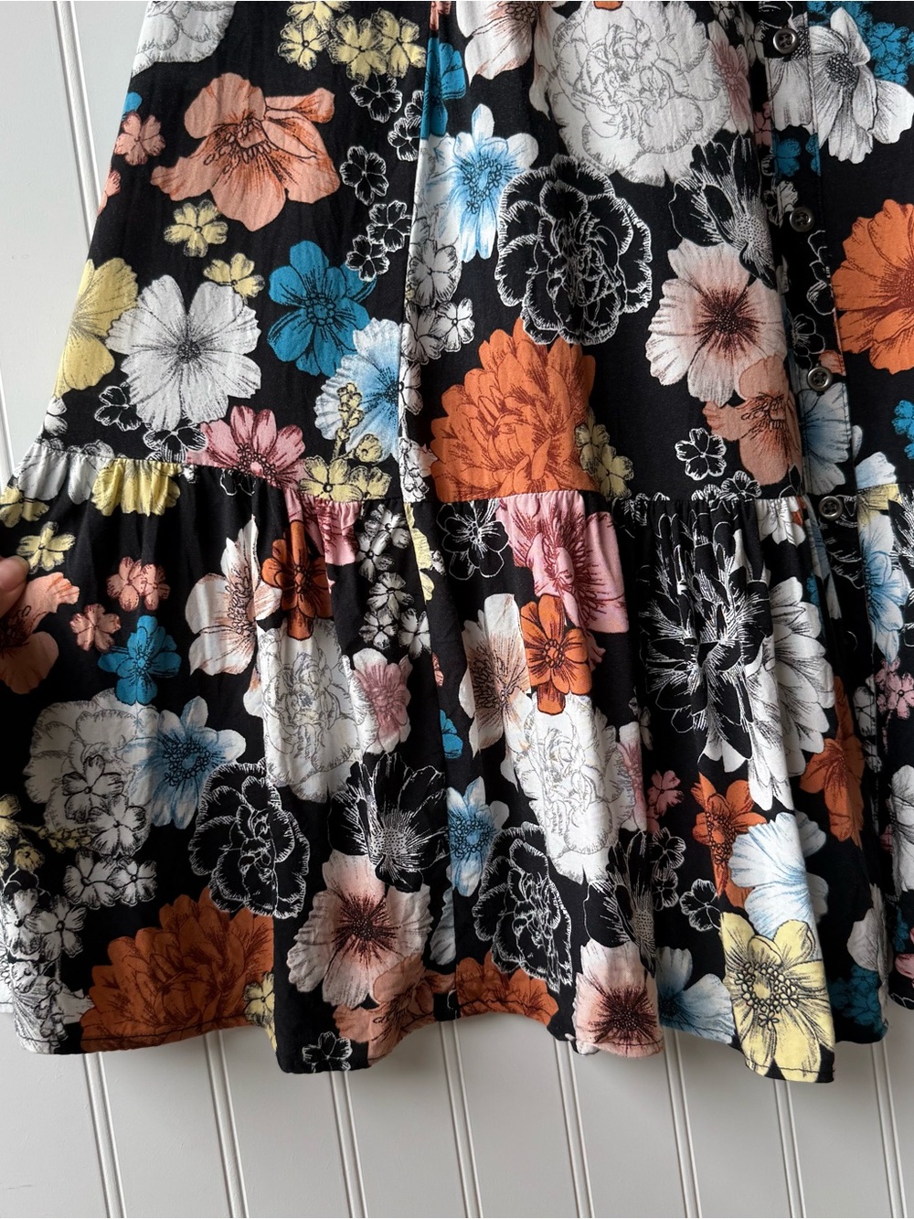 Torrid Black Floral Tiered Spaghetti Strap Dress size 3 - Picture 11 of 11